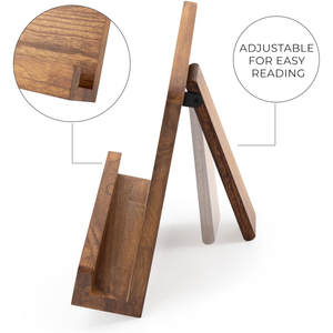 Support de <span class=keywords><strong>livre</strong></span> de cuisine en bois pour votre comptoir de cuisine, support en bois massif qui maintient facilement les livres de cuisine ou les recettes ouverts pour une cuisson pratique - Product Image 5