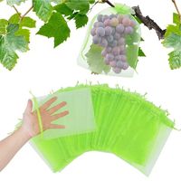 100 stuks polyester fruitbeschermingszakken groene nettenhoes trekkoordgaas eenvoudig te monteren ongediertescherm voor de tuin