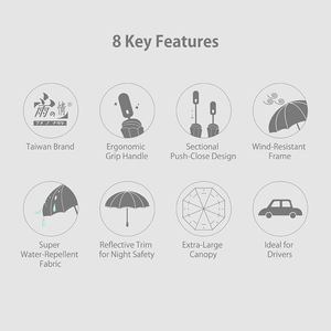 Auto Anti-Rebound Folding Travel <b>Umbrella</b>, <b>Large</b> Windproof UV <b>Umbrella</b> with Reflective Strips, 8 Ribs 137cm Sun Rain <b>Umbrella</b> - Product Image 2