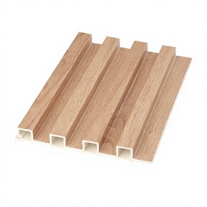 Modern Wood Grain Hollow WPC Fireproof Soundproof <b>Wall</b> Panel Fluted Interior <b>Wall</b> Cladding for Apartment Commerce Feature <b>Walls</b> - Product Image 1