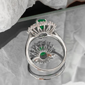 YinZheng all'ingrosso della fabbrica di taglio ovale 925 <span class=keywords><strong>argento</strong></span> sterling bianco ittrio alluminio <span class=keywords><strong>granato</strong></span> anelli - Product Image 4