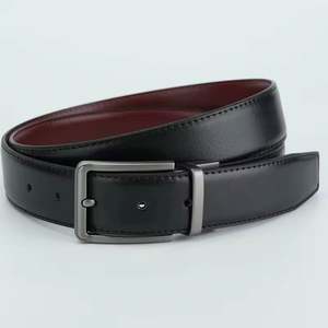 Ceinture de taille unisexe réglable imperméable de style vintage décontracté en cuir de vache avec boucle en alliage de crâne double face personnalisée 2025 - Product Image 2