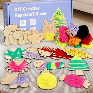 Pièces en bois de chiot peintes à la main pour enfants, artisanat créatif DIY, jouets éducatifs pour les 4-6 ans, art fait main pour la maternelle - Product Image 1