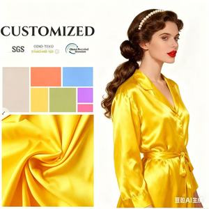 Usine Armany soie Spandex Satin tissu 50D Polyester couleurs unies teints pour les femmes robe - Product Image 1