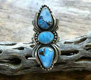925 เงินสเตอร์ลิงแหวนพลอย Turquoise เครื่องประดับทําด้วยมือ Semiprecious แหวนหินธรรมชาติสําหรับผู้ชายและผู้หญิง - Product Image 1