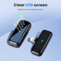 Micrófono inalámbrico de 2,4 Ghz para carga de iPhone Mini micrófono Lavalier para 2 micrófono de teléfono de solapa para iPad Clip en micrófonos para video