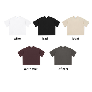 เสื้อยืดทรงบ็อกซี่ คัตติ้งใหม่ ทรงครอปหลวม ผ้าฝ้ายแท้ 100% สีพื้น สไตล์อเมริกัน น้ำหนัก 230GSM ทรงไหล่ตก - Product Image 3