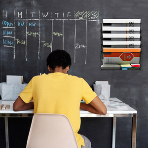 Porte-documents mural en métal à 5 niveaux en fil de fer pour papier et documents, idéal pour le <span class=keywords><strong>bureau</strong></span> – Meilleure vente - Product Image 6