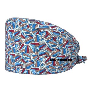 Gorros Quirúrgicos Médicos Unisex de Algodón Transpirable para Hospital, Gorros Bouffant Estampados de Producción Profesional - Product Image 6