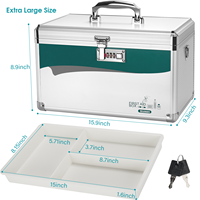 Boîte de rangement carrée double couche Glosen M8031 en alliage d'aluminium, minimaliste, multi-usages, avec serrure à combinaison, pour trousse médicale, 10-20L