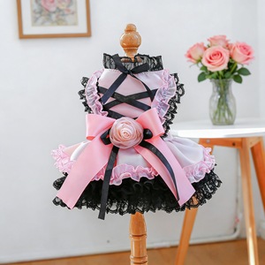 ชุดกระโปรงสีดำชมพูสำหรับสุนัขตัวเล็ก สไตล์เจ้าหญิง ใส่ได้ทุกฤดู - Product Image 1