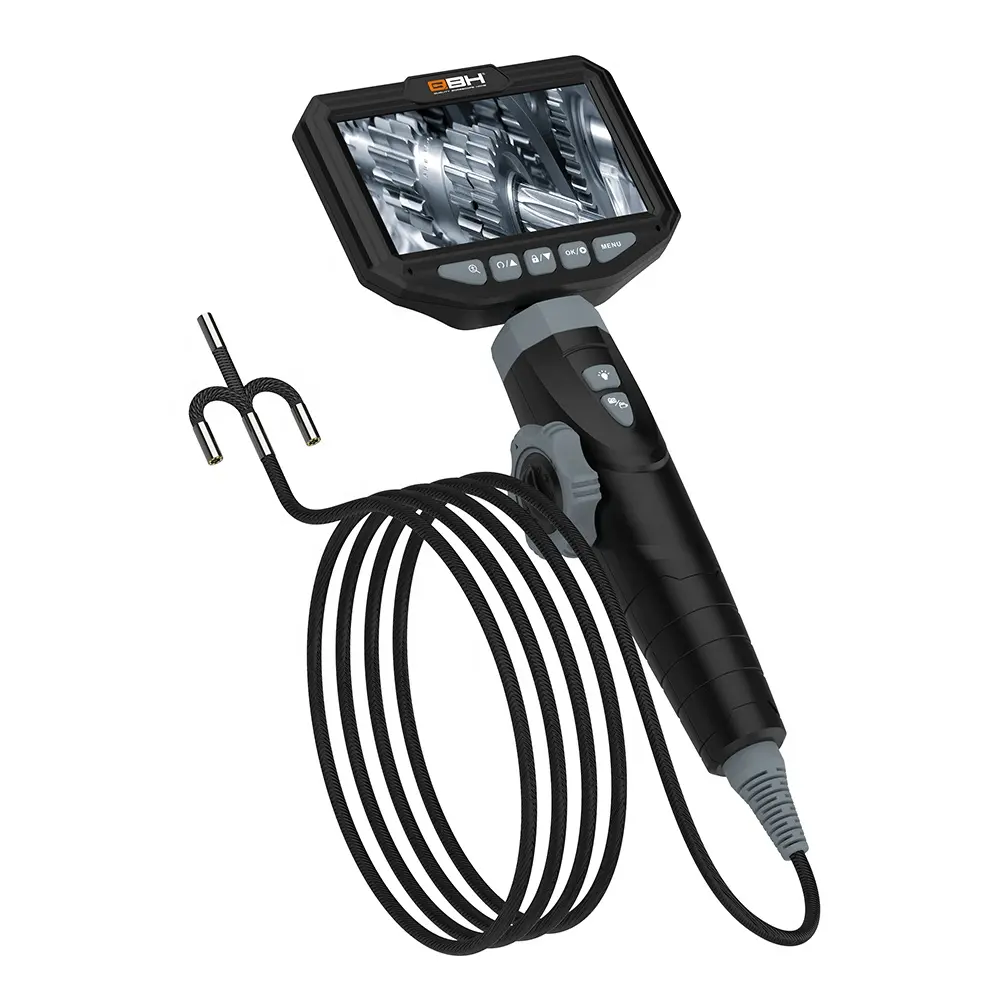 Système complet Endoscope à rotation à 360 degrés Caméra serpent d'inspection HD 1080P de 5 pouces Endoscope industriel de 3.9mm avec câble de 1M