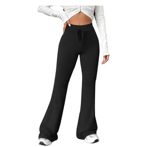 Pantalones de chándal de felpa francesa estilo callejero para hombre, pantalones de chándal acampanados apilados, logotipo personalizado 3D para material polar con estampado de hojaldre - Product Image 1