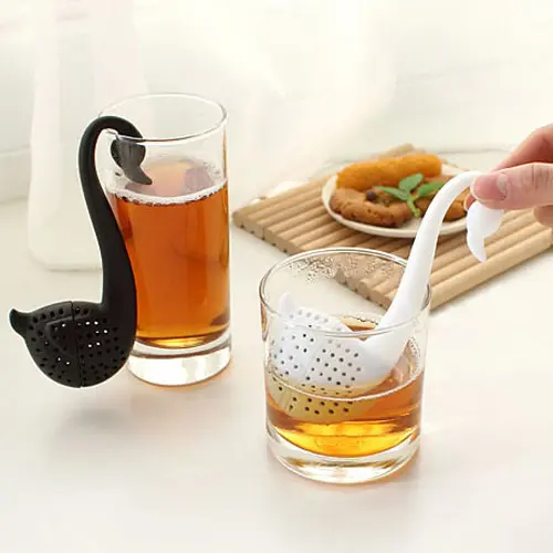 TEA07 – filtre à épices en forme de cygne créatif, en plastique Non toxique, infuseurs à thé en vrac