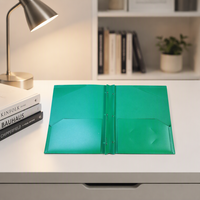 Porte-documents A4 en PP avec fermeture, pochettes en plastique, classeur à trois trous avec attaches métalliques