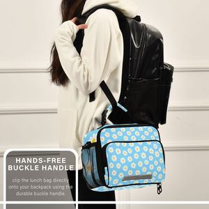 Cute Daisy Lunch Bag <b>for</b> Women & Girls - 6L Insulated <b>Cooler</b> Tote with Adjustable Shoulder Strap and <b>Backpack</b> Buckle, Leakproof - Product Image 5