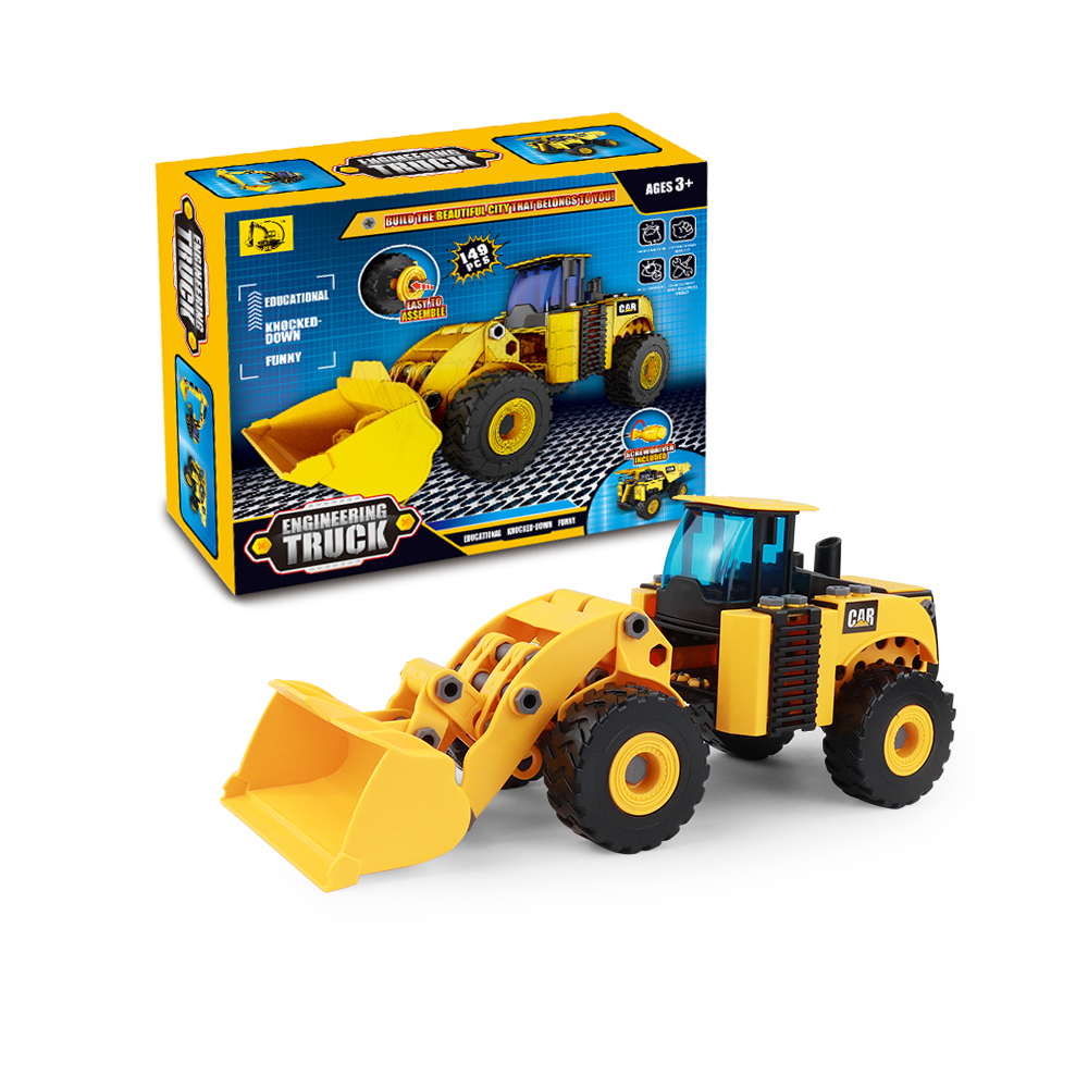 Cheap Plastic Toy Trucks Slide DIY Loader Educational Engineering Vehicles Toys