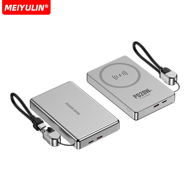 Ultra Thin Power Bank for MagSa 10000mah Magnetic Wireless Fast Charging LED Display Portable Battery for iPhone Samsung Phone