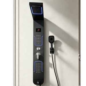 Stainless Steel Wall Mounted Shower Screen Intelligent Thermostatic Multi Functional Shower Set With Led Display - Product Image 2