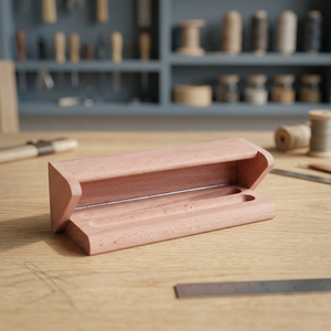 Boîte à crayons et stylos en bois faite à la main, boîte cadeau pour fournitures scolaires avec logo personnalisé - Article promotionnel pour la rentrée scolaire/la remise des diplômes - Product Image 3