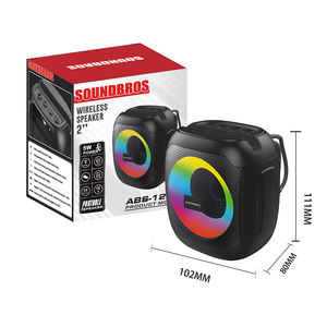 Enceintes miniatures stéréo sans fil Bluetooth ABS-1203 avec radio FM/TF/USB, lumière RGB, caisson de basses actif, <span class=keywords><strong>enceinte</strong></span> portable BT - Product Image 1
