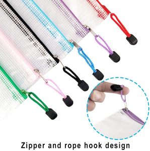 A4 Zip Wallets and <strong>Ziplock</strong> <strong>Bags</strong> Plastic Mesh <strong>Document</strong> <strong>File</strong> Folders for Supermarket Use with Screen Printing Surface Handling - Product Image 3