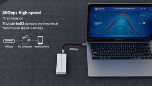 Carcasa de Aleación de Aluminio Thunderbolt <span class=keywords><strong>3</strong></span> 4TB 40Gbps de Alta Velocidad NVMe <span class=keywords><strong>M</strong></span> Key <span class=keywords><strong>M</strong></span>.<span class=keywords><strong>2</strong></span> NVMe SSD - Product Image 5