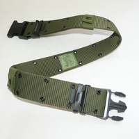 Ceinture tactique Web à œillets en laiton et Nylon vert Olive 57mm avec Logo noir sur la sangle