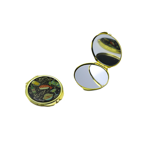 Factory Direct Custom <b>Double</b>-<b>Sided</b> 1X/2X Magnifying Cute Pattern Folding Portable Metal Pocket Cosmetic <b>Mirror</b> <b>Mirrors</b> - Product Image 2