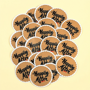 Hạnh phúc mãi mãi sau khi dán 250 nâu kraft phong bì đám cưới con dấu 1.5 tròn lời mời Cổ Tích Cảm ơn bạn dán - Product Image 3