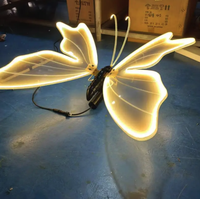 Décoration de jardin extérieure, papillons LED colorés, 40 cm, insectes simulés dynamiques, lumières LED en forme de papillon