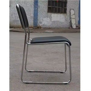 Silla de espera de oficina PU de vinilo apilable de diseño moderno para sala de reuniones usada - Product Image 3