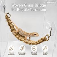 Puente de Escalada para Reptiles, Hecho a Mano con Cuerda de Cáñamo Natural, Magnético, para Dragones Barbudos, Geckos, Anfibios, Decoración de Terrarios, Hábitat