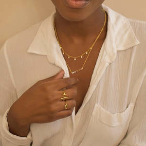 Bất 14k vàng đầy đôi dài Tình Yêu Hôn Vòng Boho tối giản Knuckle ngón tay phụ kiện nhẫn cho phụ nữ tự làm đồ trang sức - Product Image 6