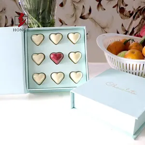 Caixa de presente de chocolate de honra, com papel revestido em forma de coração para embalagem de aniversário, caixa de doces para casamento, hg