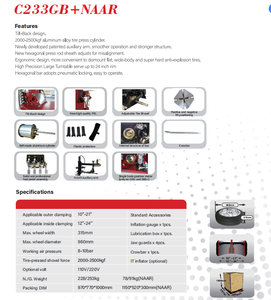 <span class=keywords><strong>Desmontadora</strong></span> <span class=keywords><strong>de</strong></span> Neumáticos Sin Disco <span class=keywords><strong>Coseng</strong></span> C233GB+NAAR, Balanceadora para SUV/Motocicletas/ATV/Autos, 220-380V, Ancho Máximo <span class=keywords><strong>de</strong></span> Rueda 315mm, 960mm Máximo - Product Image 3