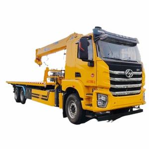 Camión de remolque plano Dongfeng de Venta caliente con grúa grúas hidráulicas de 8 toneladas - Product Image 1