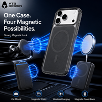 Coque de protection antichoc effet peau ATB pour iPhone 18 17 Pro Max, anti-rayures, compatible charge sans fil, magnétique, personnalisable