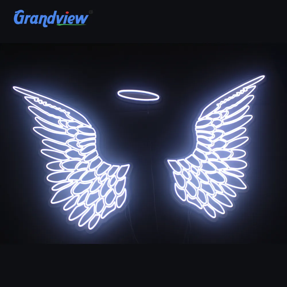 Manufacturer led neon sign acrylic Anime character neon angel wings neon letter pattern sign
