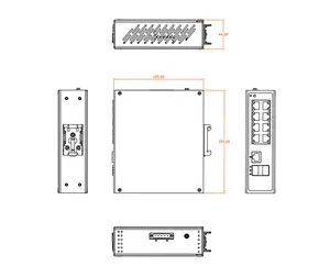 Customization Managed Industrial Din-Rail Switch 8 Gigabit Electrical Port+2 Gigabit Fiber Optical Port 10/100/1000M