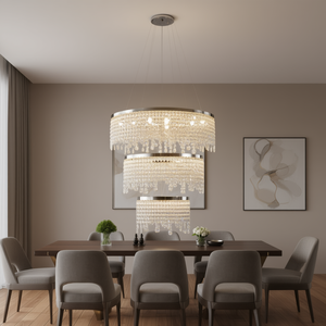 Lámpara de Techo LED de Cristal de 24 Pulgadas con Temperatura de Color Ajustable y Control Remoto para Sala de Estar y Comedor - Product Image 2