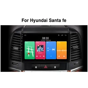 Автомобильный радиоплеер с четырехъядерным процессором, Android 11, для Hyundai Santa Fe 2 2006-2012, мультимедийный видеопроигрыватель с GPS, автомобильная стереосистема