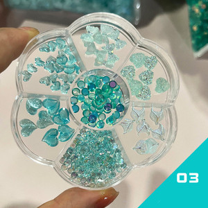 7 Grilles de Bijoux d'Ongles en Résine 3D Super Scintillants, Breloques Papillon, Perle, Cœur d'Amour, Accessoires Uniques pour la Décoration d'Ongles - Product Image 3