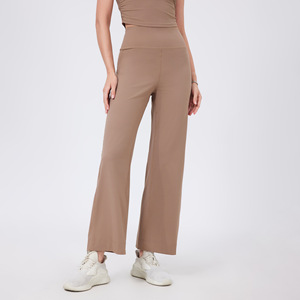 Pantalones de yoga de cintura alta para mujer, de pierna ancha, control de abdomen, levantamiento de glúteos, pantalones rectos, deportivos casuales con bolsillo trasero, al por mayor - Product Image 1
