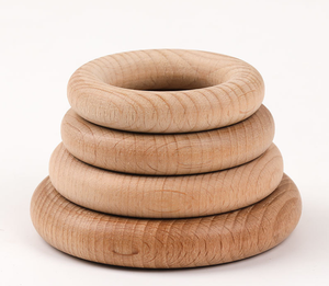 Ecológico Grabado Log Color Haya Anillo de madera Bolso Bebé Molar Juguete - Product Image 5
