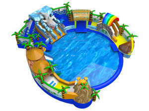 Tobogán de agua inflable comercial popular de verano 2024 con tres toboganes <span class=keywords><strong>piscina</strong></span> para niños Parque Acuático de alta calidad - Product Image 4