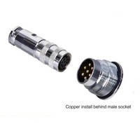 Square Flange AISG Metal Connector M16 Solder Type 8Pin Female Socket AISG Square Connector AISG Flange Socket
