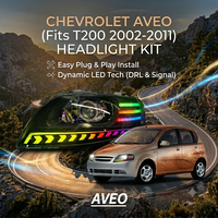 Ensemble de phares LED de remplacement VAHID, couleur changeante WRGB, 6000LM, 12V, 5W+100W pour Chevrolet Aveo 2007 Emotion, phare d'origine