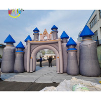 Arche gonflable en forme de château pour événements, festivals d'art et décoration de parcs de jeux