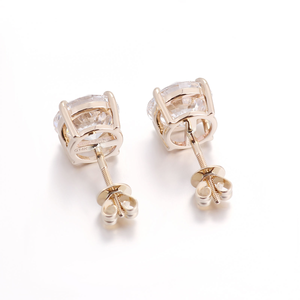 Pendientes de Diamantes de 1-4 Quilates con 4 Puntas, Pendientes de Diamantes de Oro de 14k, Pendientes de Diamantes Creados en Laboratorio, Pendientes Minimalistas para Uso Diario - Product Image 3